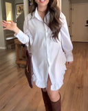 Casual Solid Color Ruffle Dress