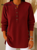Fashionable Long-Sleeved Button-Down Top
