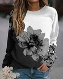 Ink Wash Floral Pullover Hoodie