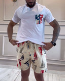 Men's Crew Neck Short Sleeve Shorts Two Piece Suit