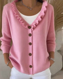 Fashionable V-Neck Button Cardigan