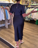 Solid Color Slim Waist Pleated Dress