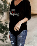 Christmas Themed Letter Print Top