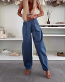 Lace-Up High Waist Casual Pants
