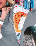 Long-Sleeved Color Block Striped Top