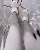 Solid Threaded Ribbed Leggings