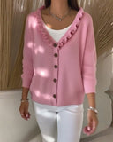 Fashionable V-Neck Button Cardigan