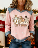 Denim Patchwork Print Sweatshirt