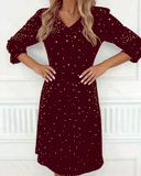Star Pattern V-Neck Dress