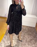 Elegant Mesh Sleeve Dress