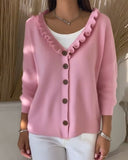 Fashionable V-Neck Button Cardigan