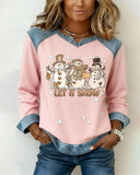 Denim Patchwork Print Sweatshirt