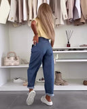 Lace-Up High Waist Casual Pants