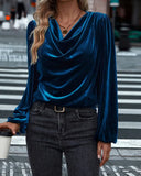 Fashionable And Elegant Pile Collar Blouse