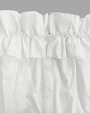 Solid Off Shoulder Ruffled Shirt