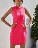 Sleeveless Hooded Sports Dress