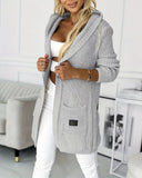Hooded Dual Pocket Long Sleeve Cardigan