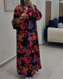 Fashion Floral Print Loose Dress