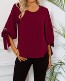 Crew Neck Casual Blouse