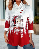 Casual Santa Claus Print Long-Sleeve T-Shirt