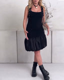 Sleeveless Patchwork Flower Bud Dress