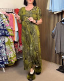 Printed Pleated Straight Dress