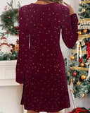 Star Pattern V-Neck Dress