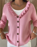 Fashionable V-Neck Button Cardigan