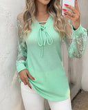 V-Neck Drawstring Top