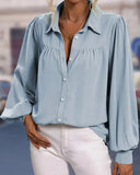 Lantern Sleeve Lapel Elegant Shirt