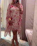 Batwing Sleeve Irregular Shirt Dress
