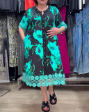 Casual Lace Patchwork Printed Dress