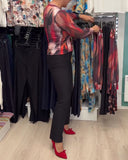 Elegant Long-Sleeved Printed Blouse