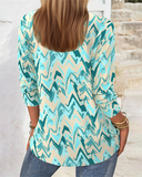 Long-Sleeved Printed Casual Top