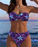 Sexy Printed Strapless Bikini