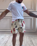 Men's Crew Neck Short Sleeve Shorts Two Piece Suit
