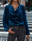 Fashionable And Elegant Pile Collar Blouse