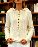 Hooded Fashionable Button Pullover