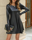 Round Neck Long Sleeve Dress