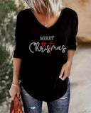 Christmas Themed Letter Print Top