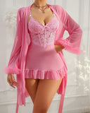 Sexy Lace Nightgown Suspender Suit
