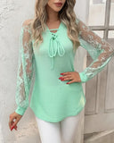 V-Neck Drawstring Top