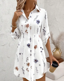 Floral Print Shirt Dress