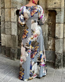 Floral Fashion Square Neck Dress