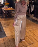 Elastic Waist Fashionable Wide-Leg Pants
