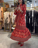 Bohemian Print Stand Collar Dress
