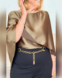 Batwing Sleeve Satin Blouse