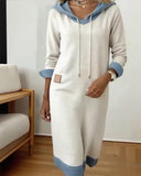 Hooded Fashionable Waist Dress