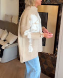 High Neck Floral Print Jumper