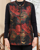 Retro-Chic Oriental Floral Embroidery Vest